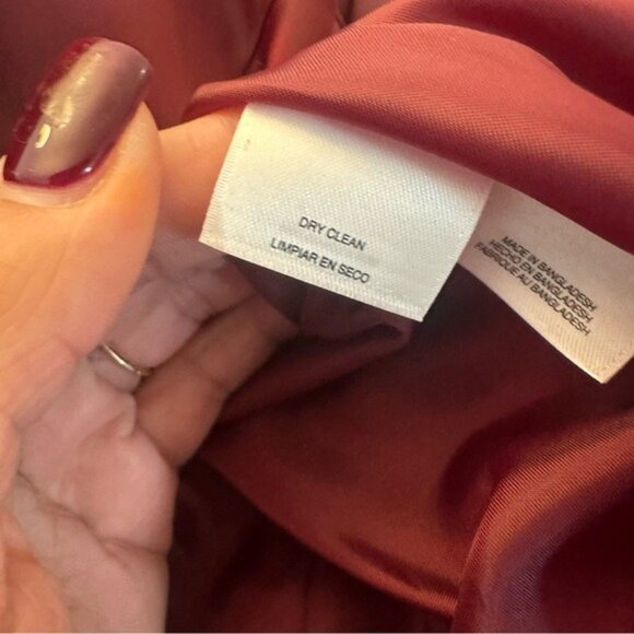 Nine West Burgundy Tuxedo Regencycore Blazer Black Contrast Collar Size 10 NWT - Picture 12 of 14